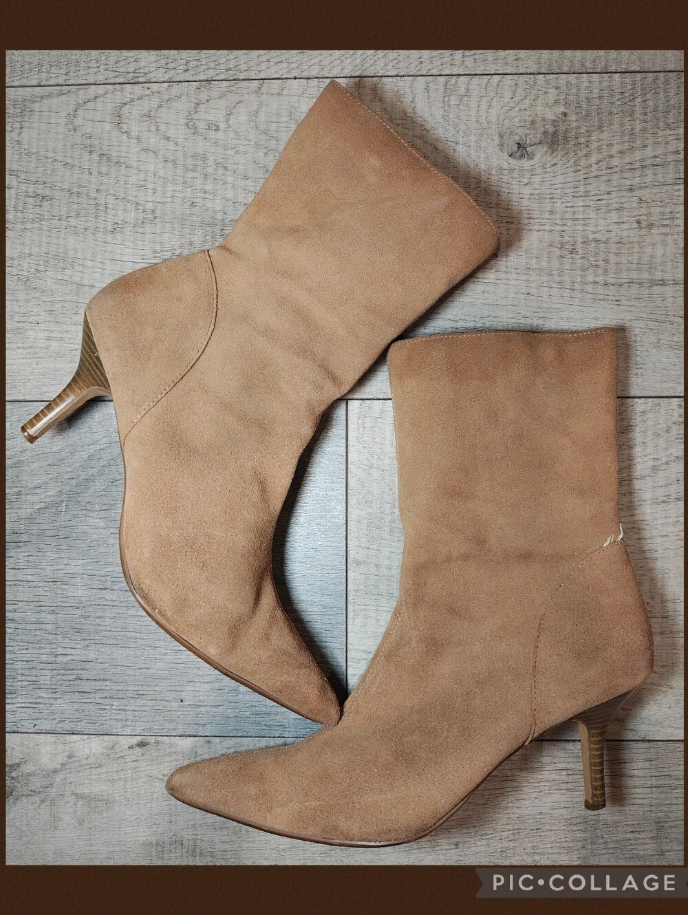 Y2K Mossimo Suede Mid Calf Kitten Heel Boots.